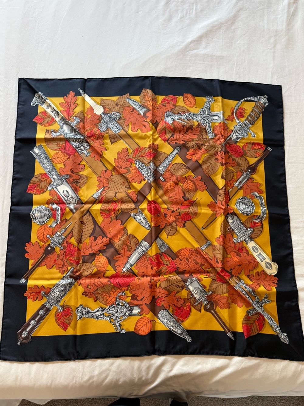 HERMES | Scarf "Au Plus Dru" by Vladimir Rybaltchenko Vintage 90cm Silk